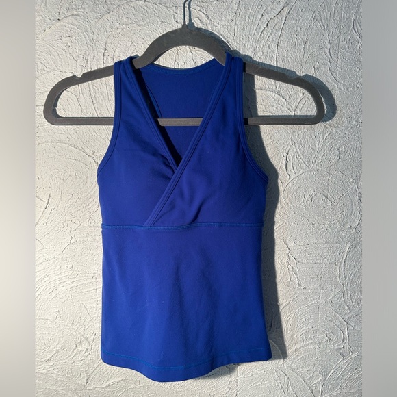 LuLuLemon Royal Blue Racerback Deep V Tank Top - Picture 1 of 3